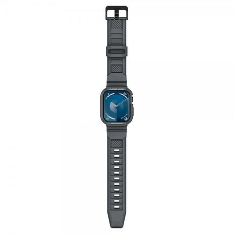 Spigen Apple Watch 44/45 mm ranneke ja suojakuori Rugged Armor Pro, tummanharmaa