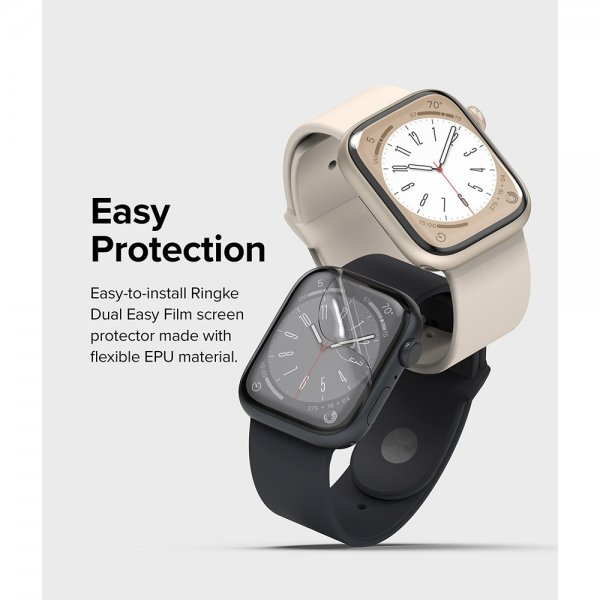 Ringke Apple Watch 44/45 mm näytönsuoja Dual Easy Film 3-pakkaus
