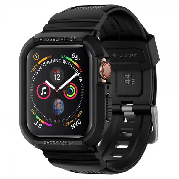 Spigen Apple Watch 44/45mm kuori rannekkeella Rugged Armor Pro Charcoal Grey