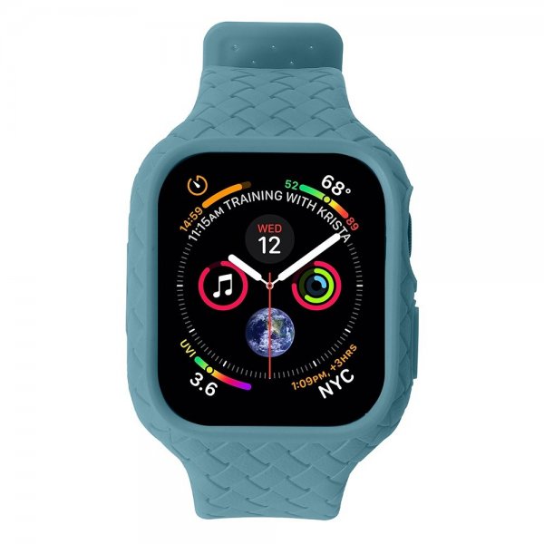 Apple Watch 45mm Ranneke Kudottu Tekstuuri Sinivihreä