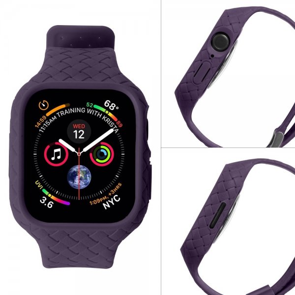 Apple Watch 45mm Ranneke Kudottu Tekstuuri Violetti