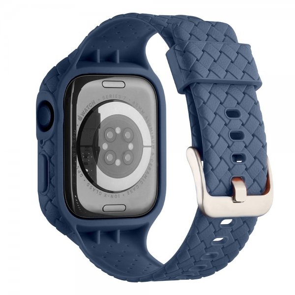 Apple Watch 45mm Ranneke Kudottu Tekstuuri Tummansininen