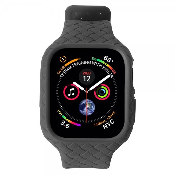 Apple Watch 45mm Ranneke Kudottu Tekstuuri Musta