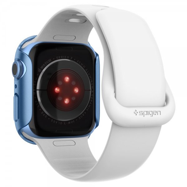 Spigen Apple Watch 45mm Thin Fit -suojakuori, Metallic Blue