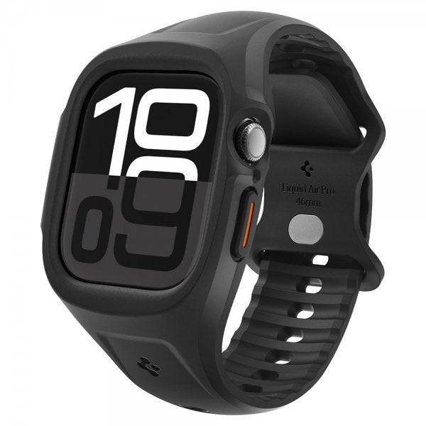 Spigen Apple Watch 46 mm (Series 10/11) kuori ja ranneke Liquid Air Pro Matte Black
