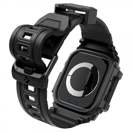 Spigen Apple Watch 46 mm (Series 10/11) ranneke ja suojakotelo Rugged Armor Pro Matte Black