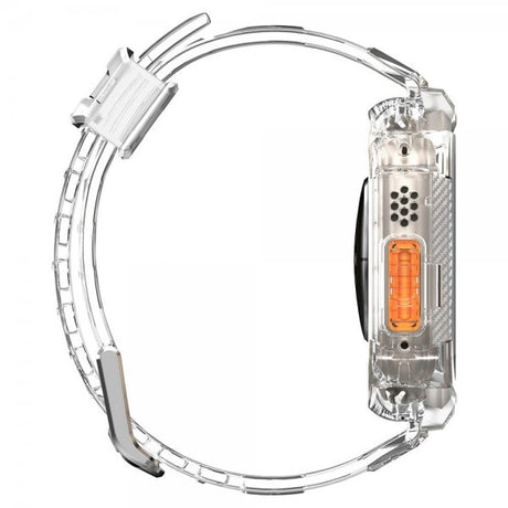 Spigen Apple Watch Ultra 49mm ranneke ja suojakotelo Rugged Armor Pro Crystal Clear