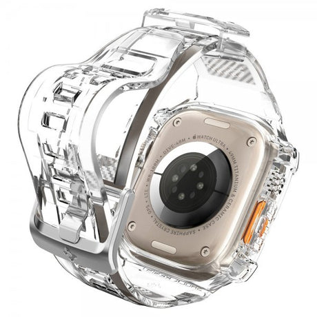Spigen Apple Watch Ultra 49mm ranneke ja suojakotelo Rugged Armor Pro Crystal Clear