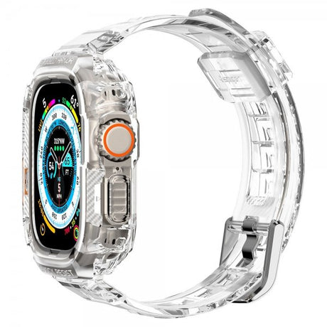 Spigen Apple Watch Ultra 49mm ranneke ja suojakotelo Rugged Armor Pro Crystal Clear