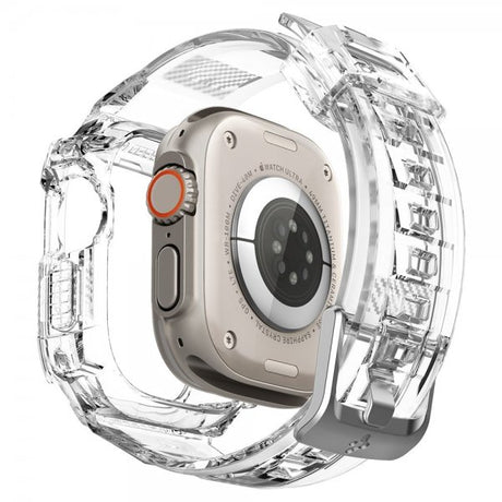 Spigen Apple Watch Ultra 49mm ranneke ja suojakotelo Rugged Armor Pro Crystal Clear