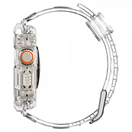 Spigen Apple Watch Ultra 49mm ranneke ja suojakotelo Rugged Armor Pro Crystal Clear