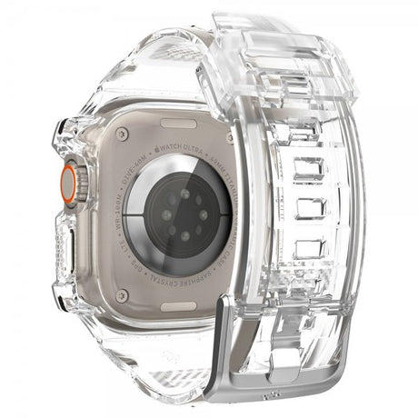 Spigen Apple Watch Ultra 49mm ranneke ja suojakotelo Rugged Armor Pro Crystal Clear