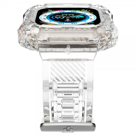Spigen Apple Watch Ultra 49mm ranneke ja suojakotelo Rugged Armor Pro Crystal Clear