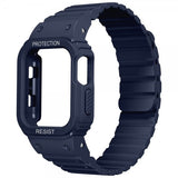 Apple Watch Ultra 49mm ranneke ja suojakotelo, silikonia, magneettikiinnitys, sininen