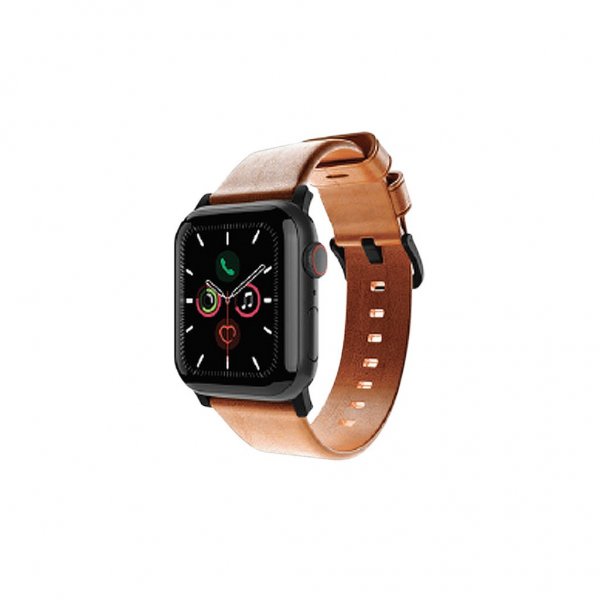 Journey Apple Watch 44/45/46mm/Apple Watch Ultra -ranneke, aitoa nahkaa, ruskea