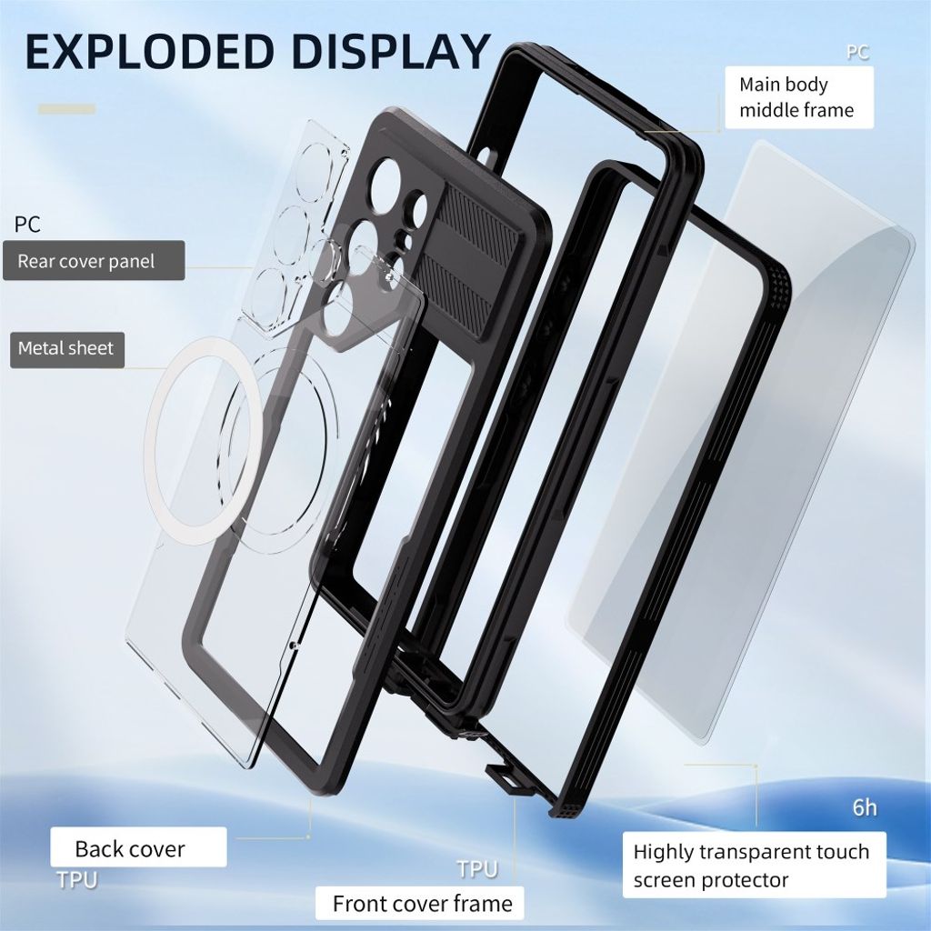 Redpepper Samsung Galaxy S25 Ultra Kuori Vesitiiveys IP68 MagSafe Musta