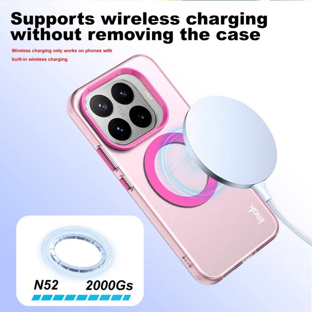 Imak Xiaomi 17T Kuori Candy Color MagSafe Vaaleanpunainen