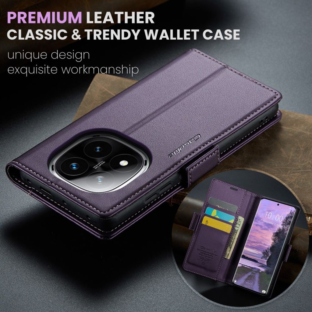 CaseMe Xiaomi Redmi Note 14 Pro 5G/14 Pro Plus 5G Kotelo 023 Series Violetti
