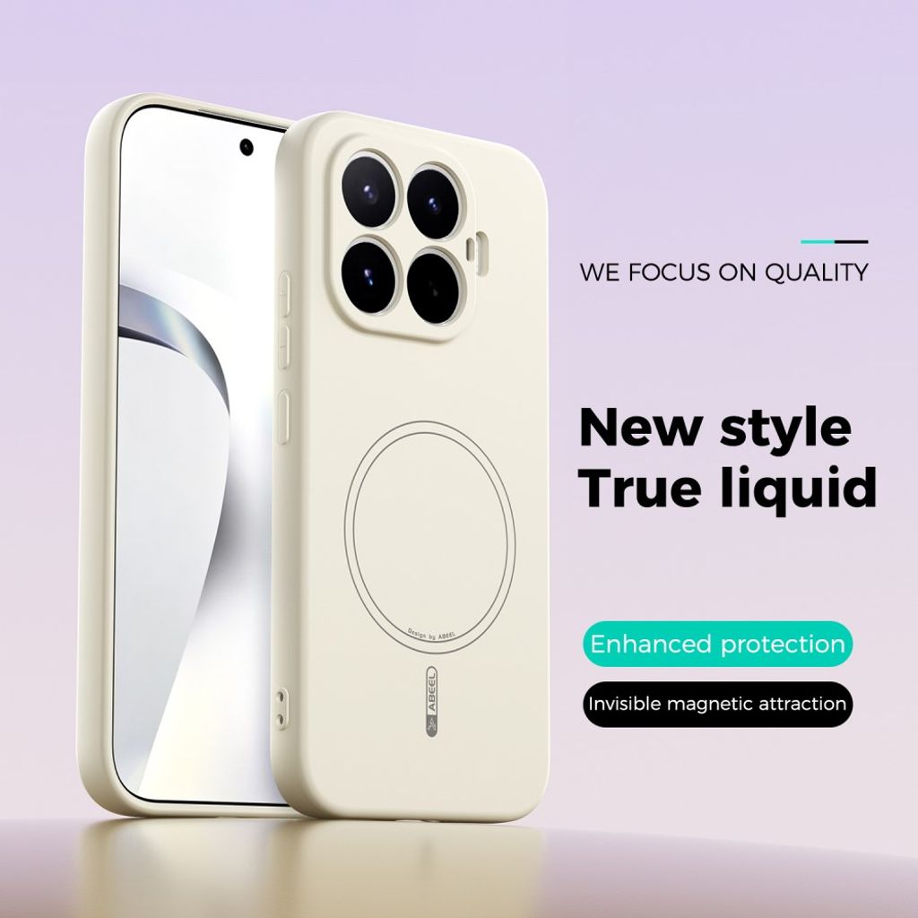 ABEEL Xiaomi 17T Kuori Silikoni MagSafe Beige