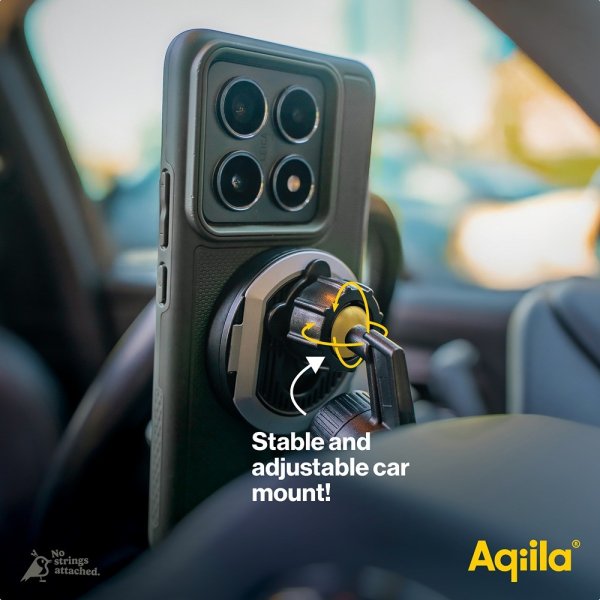 Aqiila Autoteline langattomalla latauksella Chargebird QC1 Qi2 MagSafe 15W