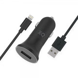 Xqisit Autolaturi Lightning-kaapelilla 1m 12W Musta
