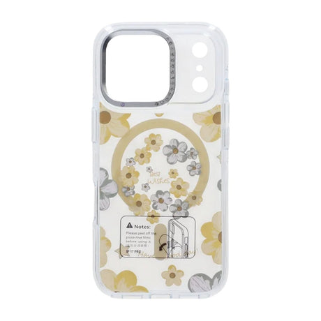 iPhone 17 Pro Max Kuori kukkakuvio MagSafe Keltainen