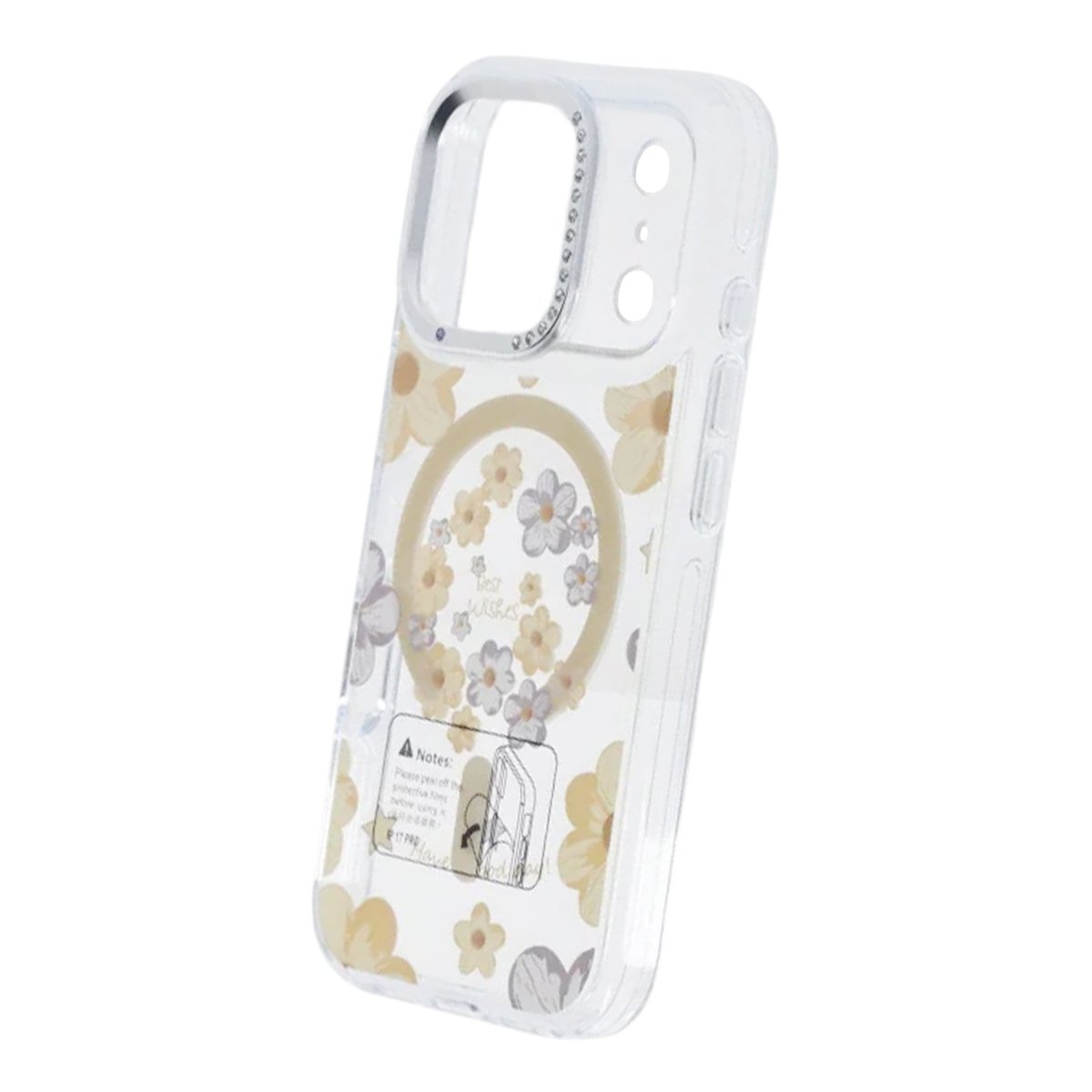 iPhone 17 Pro Max Kuori kukkakuvio MagSafe Keltainen