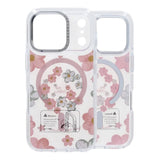 iPhone 17 Pro Max Kuori kukkakuvio MagSafe Vaaleanpunainen