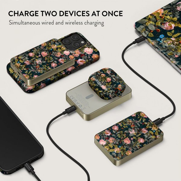 Burga Powerbank MagSafe 5000 mAh Bloomy Garden Kulta