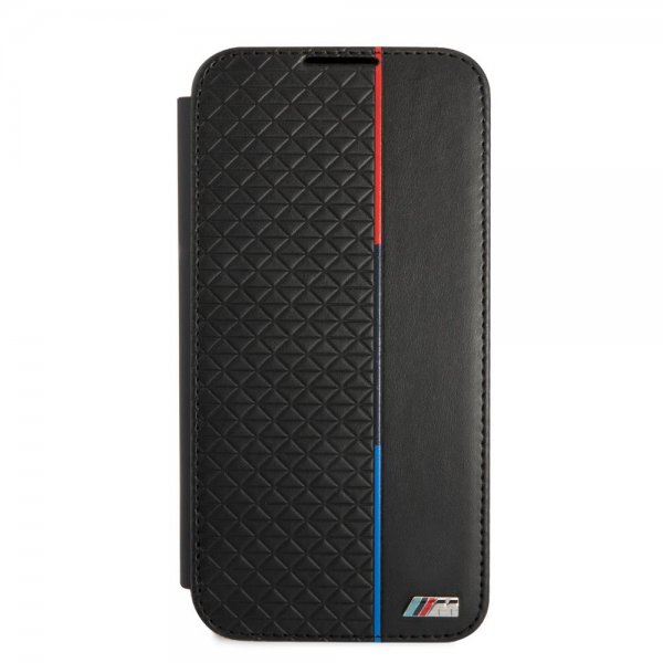 BMW Samsung Galaxy S22 Kotelo Triangle Pattern & Tricolor Stripe Musta