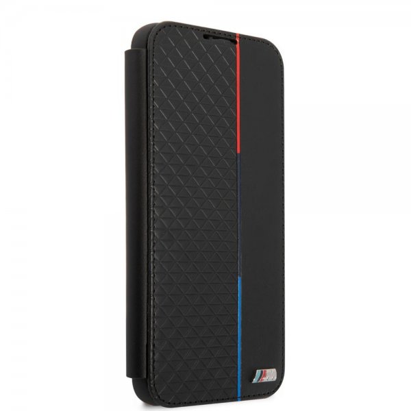 BMW Samsung Galaxy S22 Kotelo Triangle Pattern & Tricolor Stripe Musta