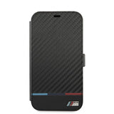 BMW iPhone 13 Kotelo Tricolor Carbon Effect Musta
