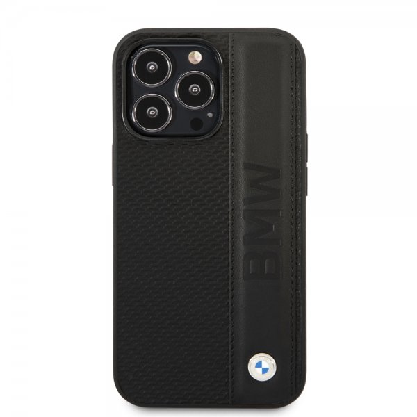 BMW iPhone 14 Pro Max Suojakuori Big Logo Stripe Musta