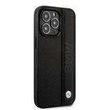 BMW iPhone 14 Pro Max Suojakuori Big Logo Stripe Musta