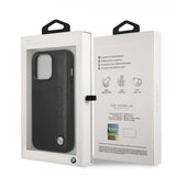 BMW iPhone 14 Pro Max Suojakuori Big Logo Stripe Musta