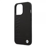 BMW iPhone 14 Pro Kuoret Hot Stamp Metal Logo Musta