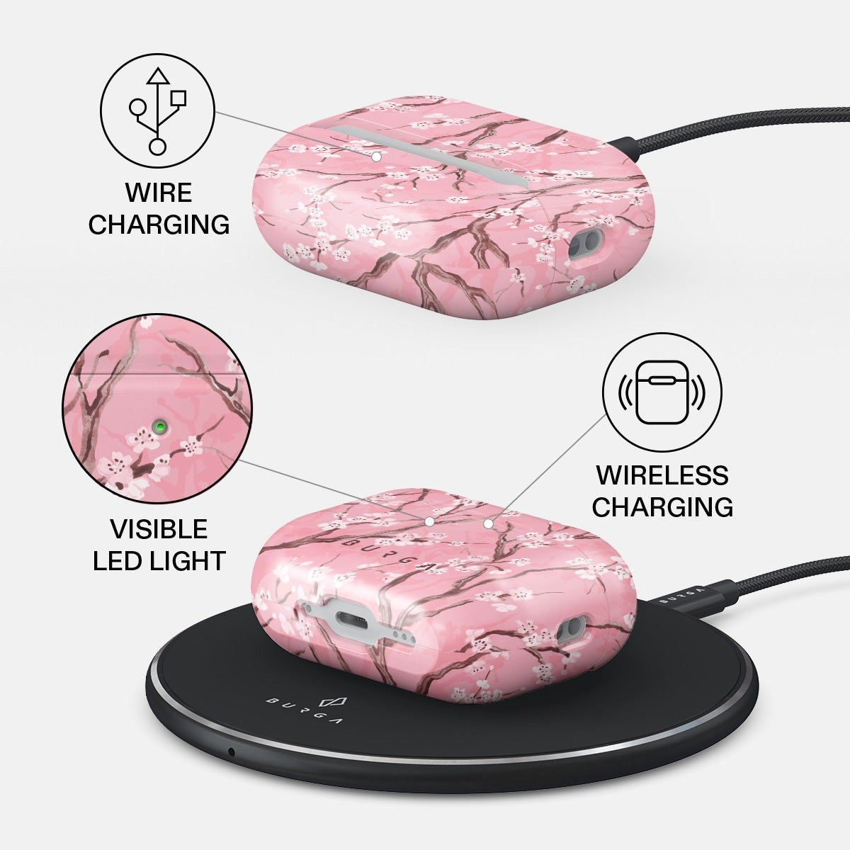 Burga AirPods Pro 3 Kuori Design Sakura