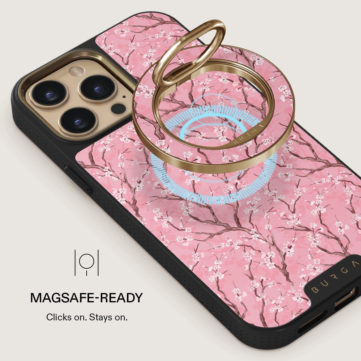 Burga Pidike Mobilring MagSafe Sakura Kulta