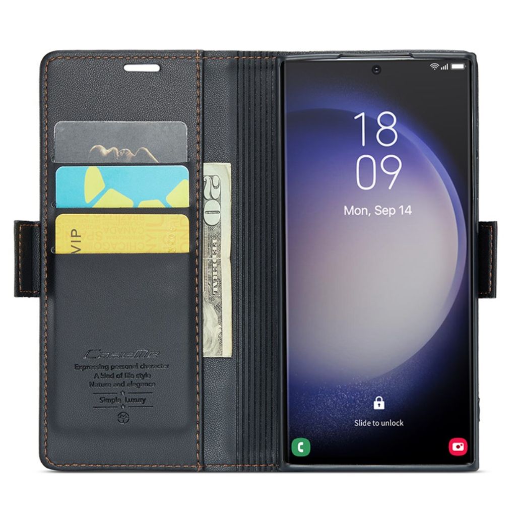 CaseMe Samsung Galaxy S24 Ultra Kotelo 023 Series Musta