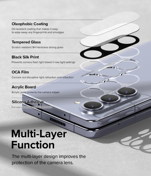 Ringke Samsung Galaxy Z Fold 5 Kamerasuojus lasinen 2-pakkaus