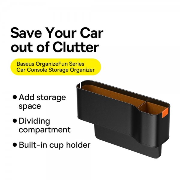 Baseus Car Console Storage Organizer Musta