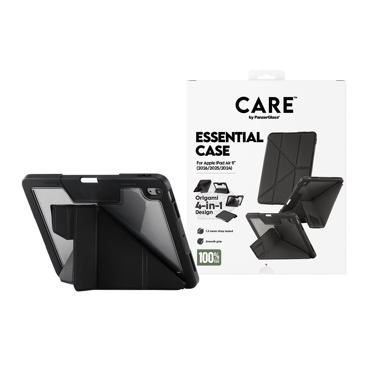 CARE by PanzerGlass iPad Air 11 (M2/M3/M4) Kotelo Essential Case Musta