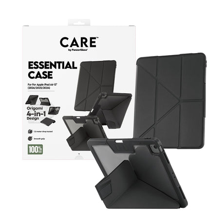 CARE by PanzerGlass iPad Air 13 (M2/M3/M4) Kotelo Essential Case Musta
