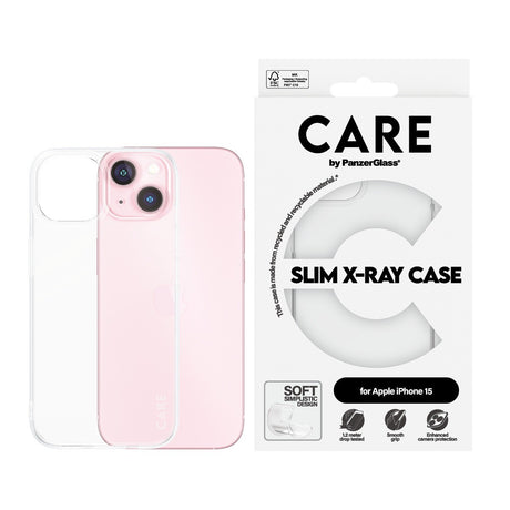 CARE by PanzerGlass iPhone 15 Kuori X-Ray Kirkas