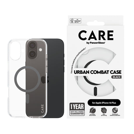 CARE by PanzerGlass iPhone 16 Plus Kuori Urban Combat MagSafe Musta