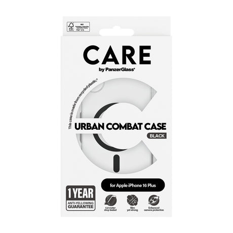 CARE by PanzerGlass iPhone 16 Plus Kuori Urban Combat MagSafe Musta