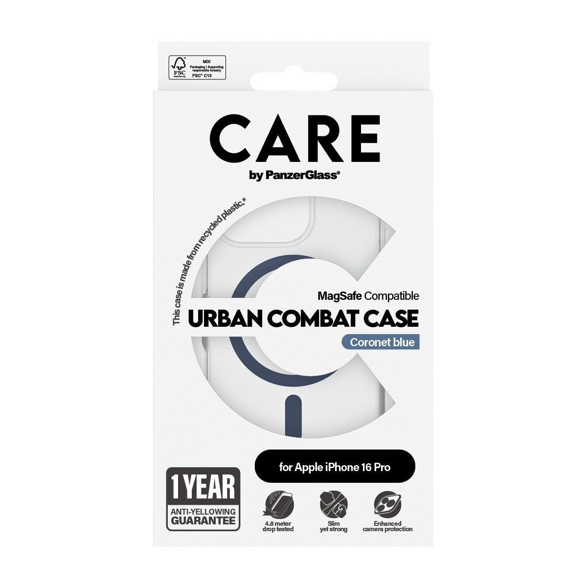 CARE by PanzerGlass iPhone 16 Pro Kuori Urban Combat MagSafe Sininen