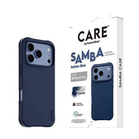 CARE by PanzerGlass iPhone 17 Pro/iPhone 18 Pro Kuori Samba MagSafe Italian Blue