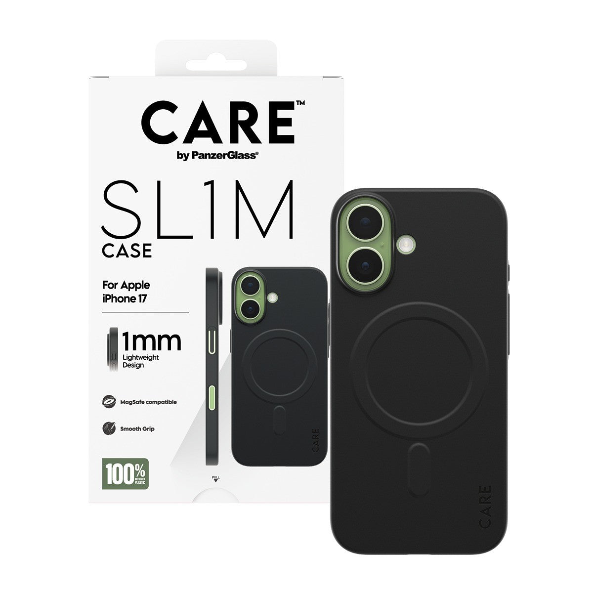 CARE by PanzerGlass iPhone 17 Kuori SL1M MagSafe Musta
