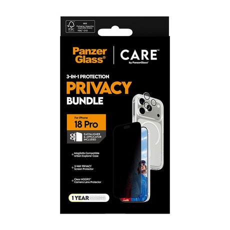 CARE by PanzerGlass iPhone 18 Pro 3-in-1 Explorer Bundle Privacy